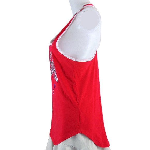 Red Racer Back Tank with USA Glitter - Picture 2 of 4